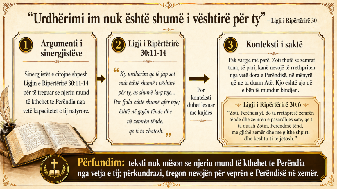 “Urdhërimi im nuk është shumë i vështirë për ty” – Ligji i Ripërtërirë 30