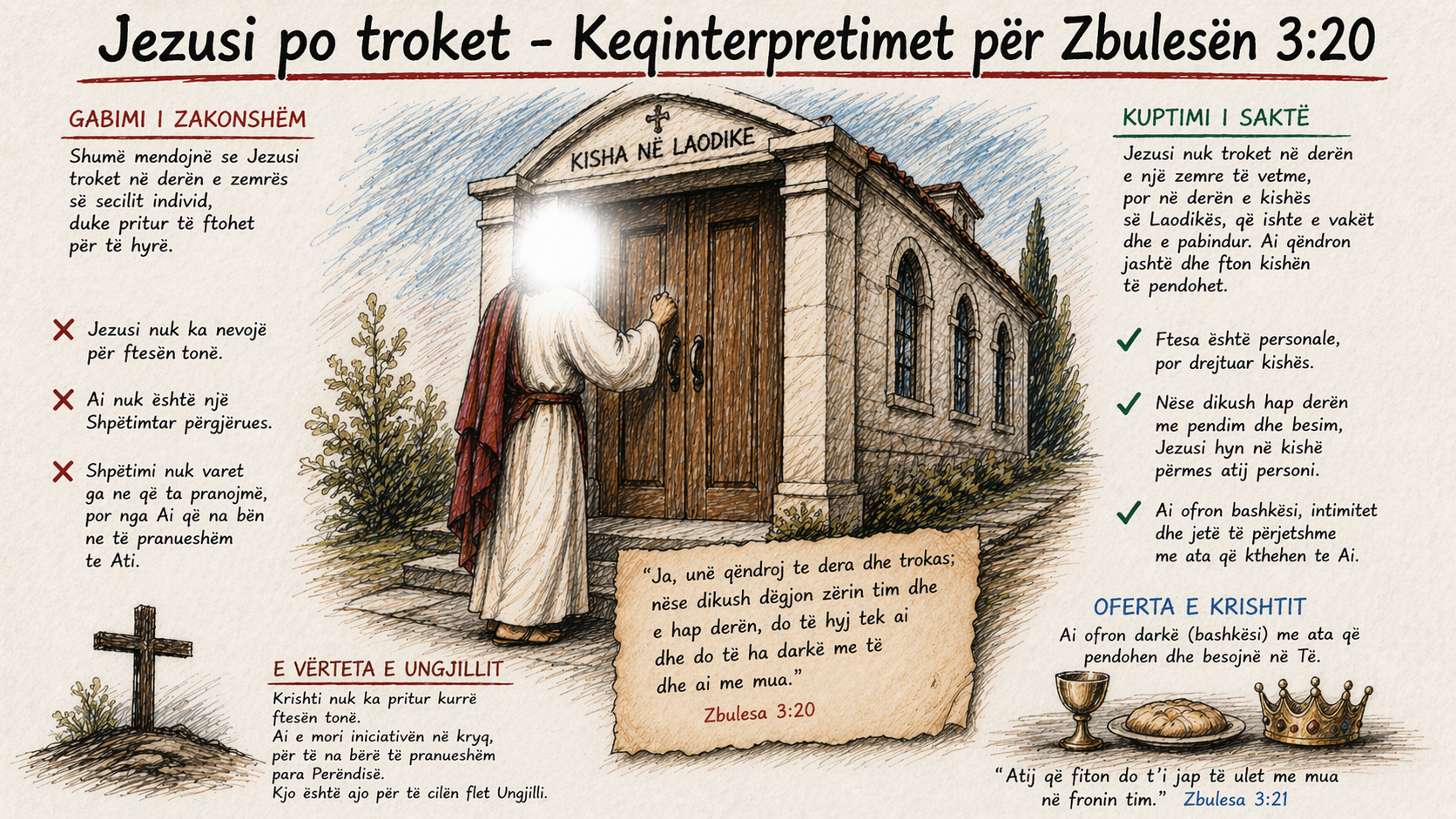 Jezusi po troket – Keqinterpretimet për Zbulesën 3:20
