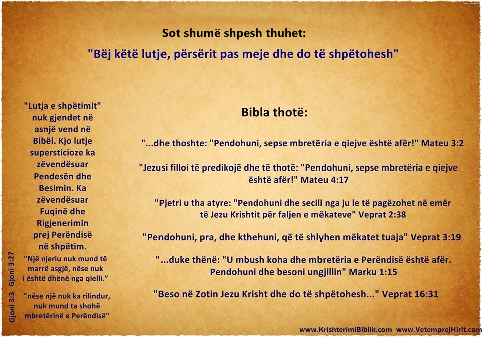 Lutja e Shpetimit apo Pendesa dhe Besimi?