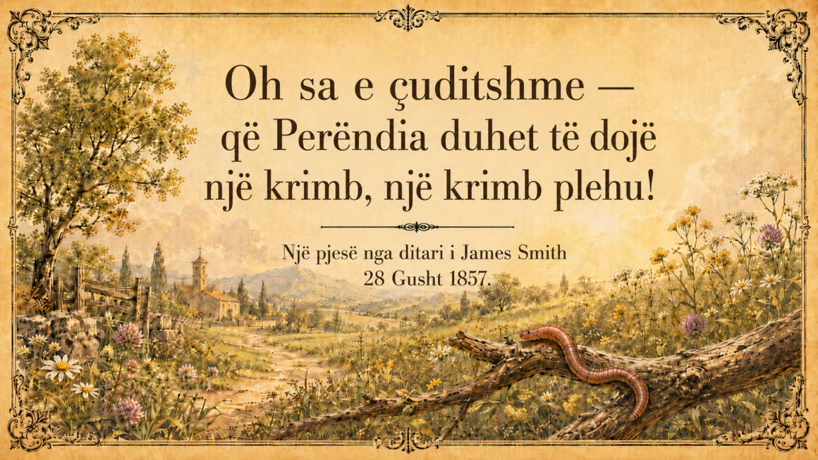Oh sa e çuditshme – që Perëndia duhet të dojë një krimb, një krimb plehu!