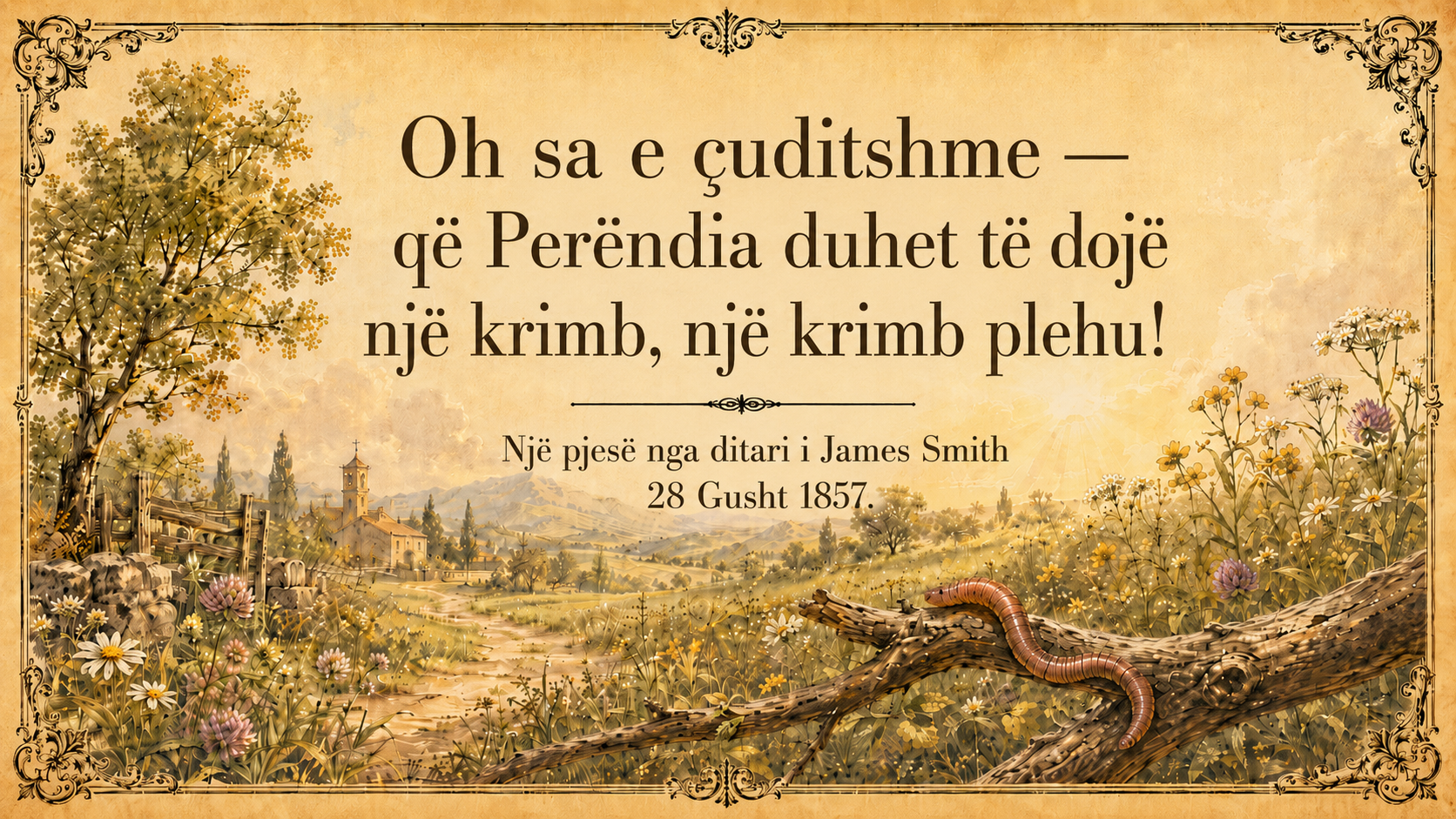Oh sa e çuditshme – që Perëndia duhet të dojë një krimb, një krimb plehu!